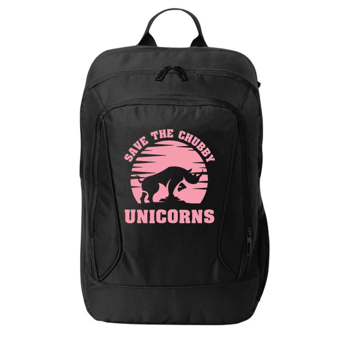 Save The Chubby Unicorns Funny Unicorn Rhino City Backpack