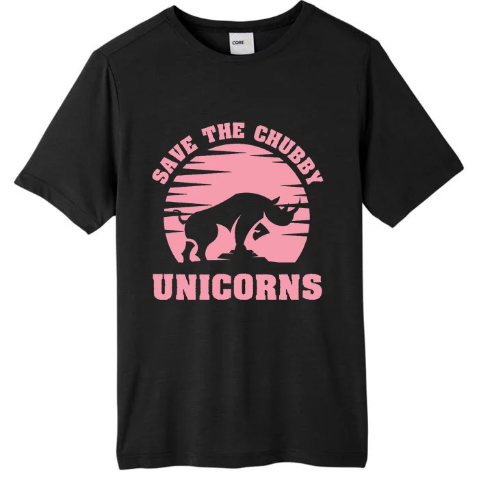 Save The Chubby Unicorns Funny Unicorn Rhino ChromaSoft Performance T-Shirt