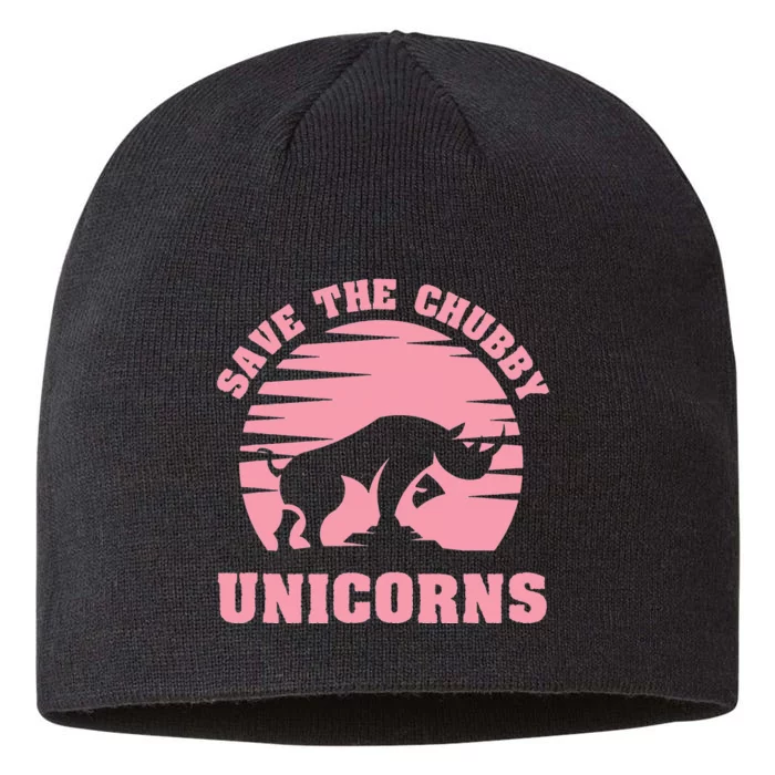 Save The Chubby Unicorns Funny Unicorn Rhino 8 1/2in Sustainable Knit Beanie