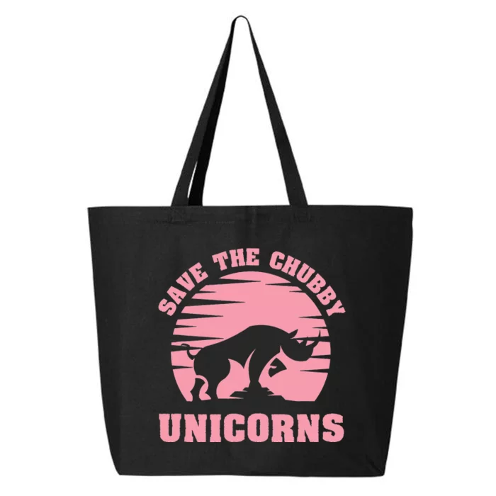 Save The Chubby Unicorns Funny Unicorn Rhino 25L Jumbo Tote