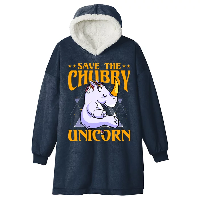 Save The Chubby Unicorn Gift Hooded Wearable Blanket