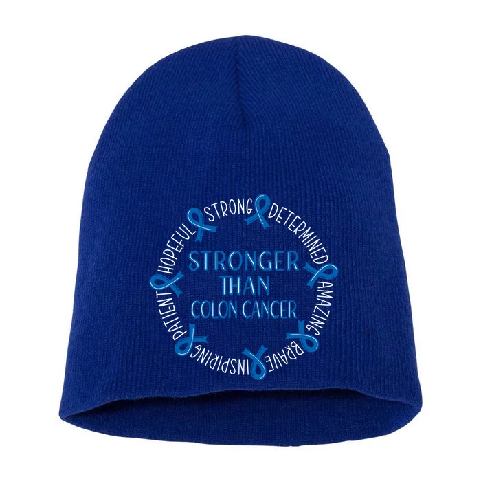 Stronger Than Colon Cancer Gift Short Acrylic Beanie