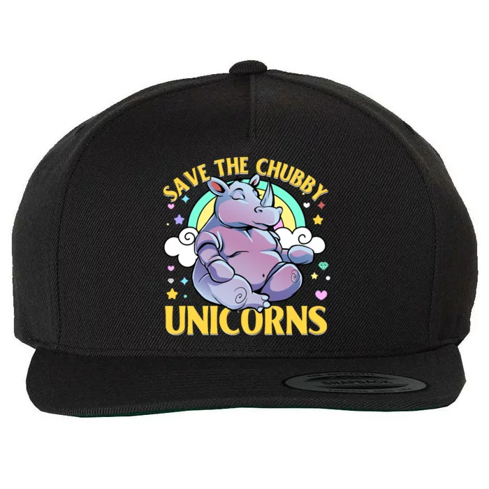 Save The Chubby Unicorn Cute Gift Wool Snapback Cap