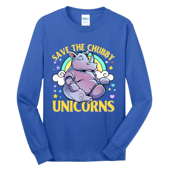 Save The Chubby Unicorn Cute Gift Tall Long Sleeve T-Shirt