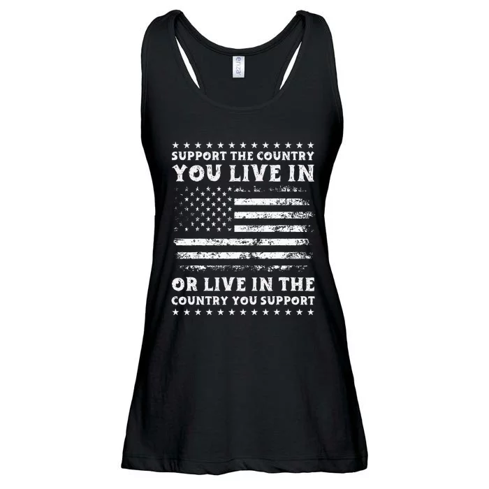 Support The Country You Live In The Country You Ladies Essential Flowy Tank