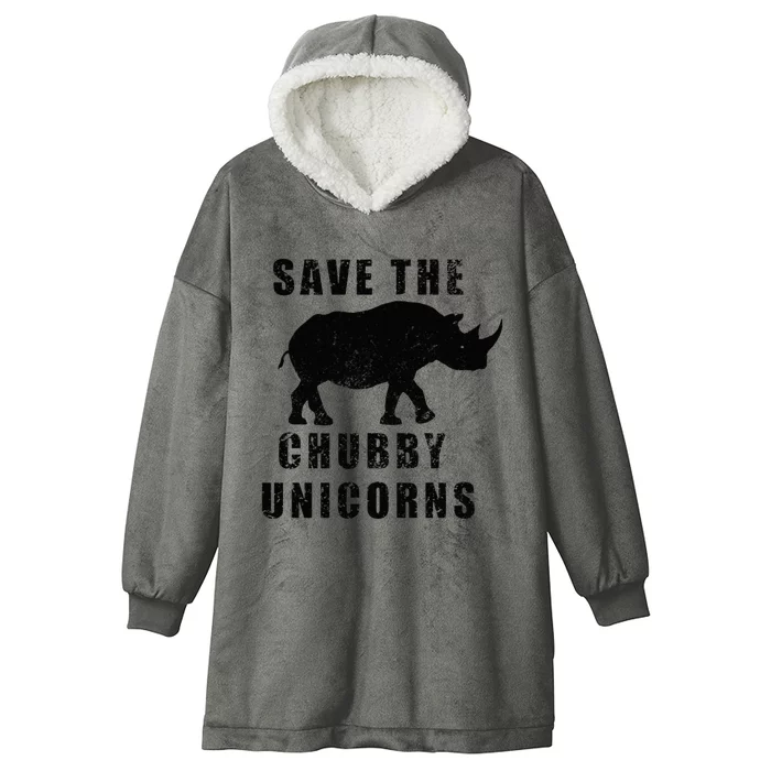 Save The Chubby Unicorns Funny Hooded Wearable Blanket