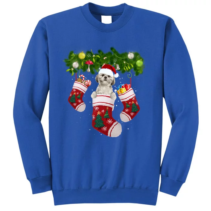 Shih Tzu Christmas Lights Gift Funny Xmas Dog Lover Mom Great Gift Tall Sweatshirt