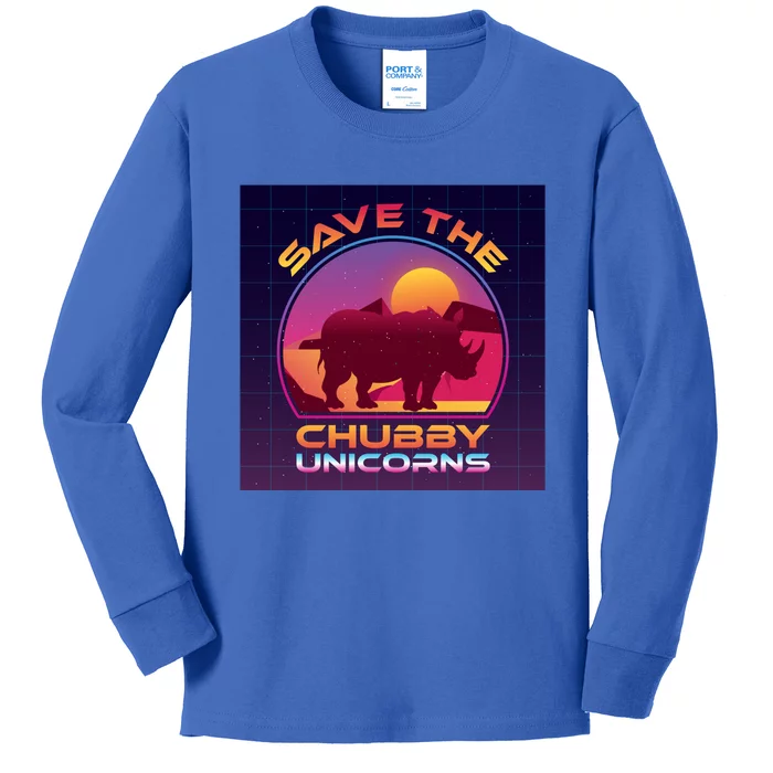 Save The Chubby Unicorns Gift Kids Long Sleeve Shirt