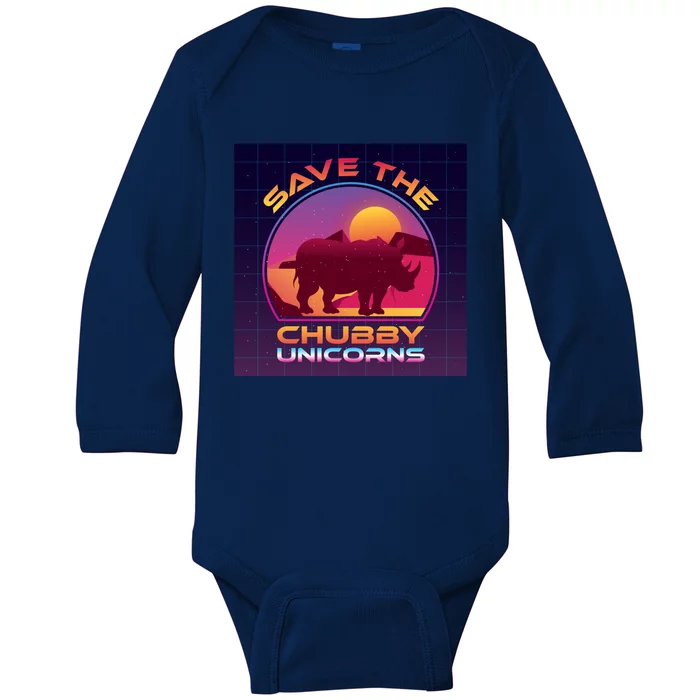 Save The Chubby Unicorns Gift Baby Long Sleeve Bodysuit