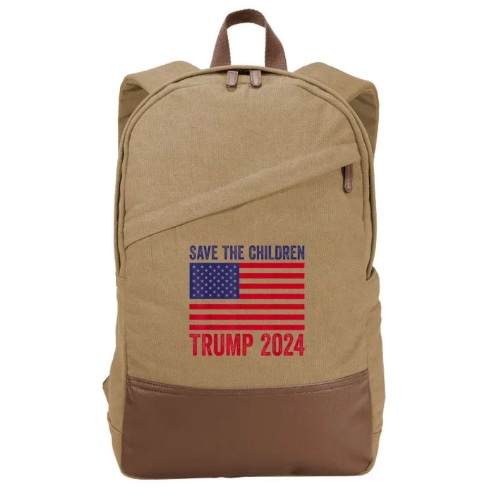 Save The Children Stop Human Trafficking Trump 2024 Cotton Canvas Backpack