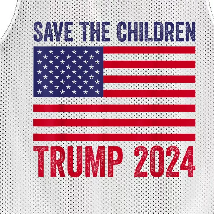 Save The Children Stop Human Trafficking Trump 2024 Mesh Reversible Basketball Jersey Tank