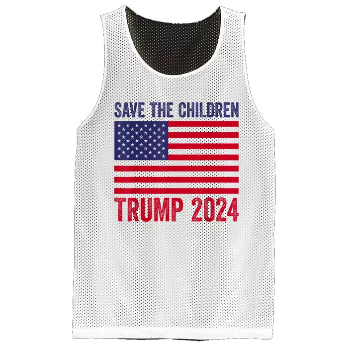 Save The Children Stop Human Trafficking Trump 2024 Mesh Reversible Basketball Jersey Tank