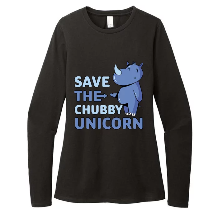 Save The Chubby Unicorn Gift Womens CVC Long Sleeve Shirt