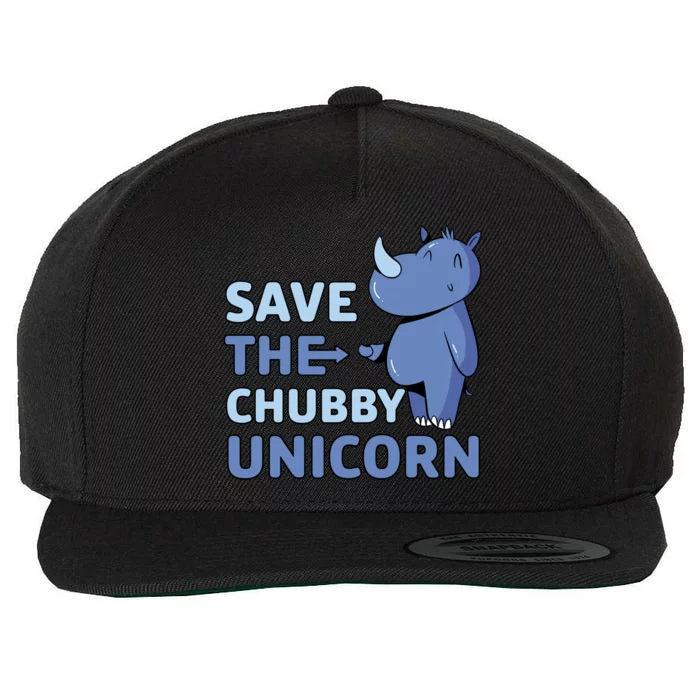 Save The Chubby Unicorn Gift Wool Snapback Cap