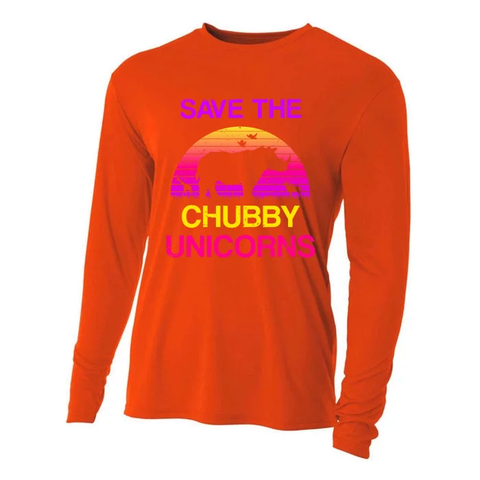 Save The Chubby Unicorns Great Gift Cooling Performance Long Sleeve Crew