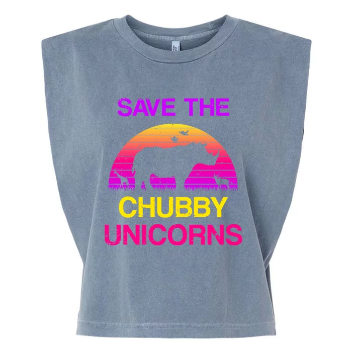 Save The Chubby Unicorns Great Gift Garment-Dyed Women's Muscle Tee