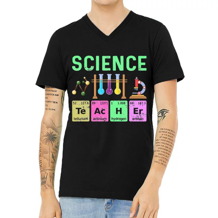 Science Teacher Chemist Physicist Vintage V-Neck T-Shirt