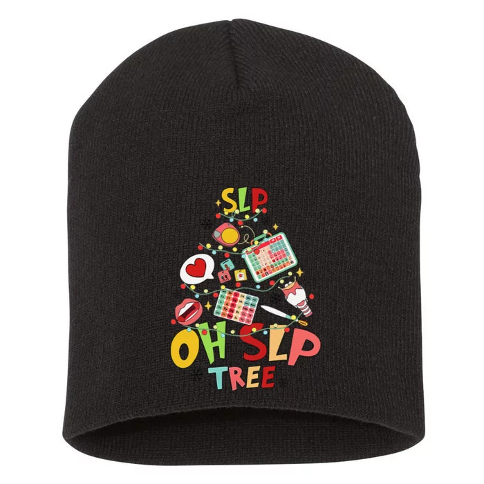 Speech Therapy Christmas Speech Language Pathologist Slp Ccc Short Acrylic Beanie