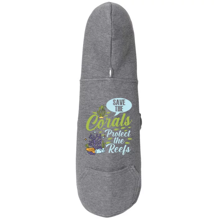 Save The Corals Protect The Reefs Marine Biologist Costume Gift Doggie 3-End Fleece Hoodie