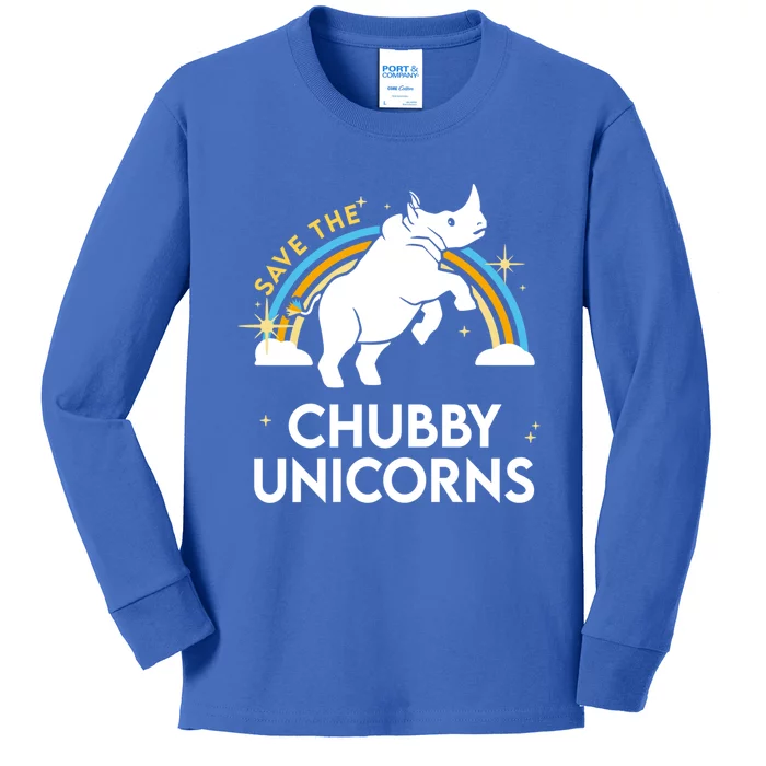 Save The Chubby Unicorns Gift Kids Long Sleeve Shirt