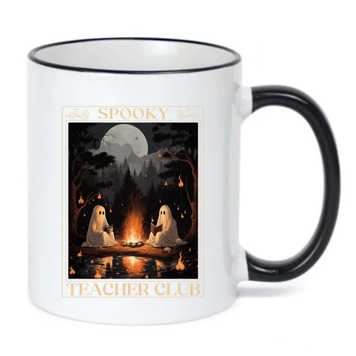 Spooky Teacher Club Halloween Ghost Reading Book Tarot Meaningful Gift Black Color Changing Mug