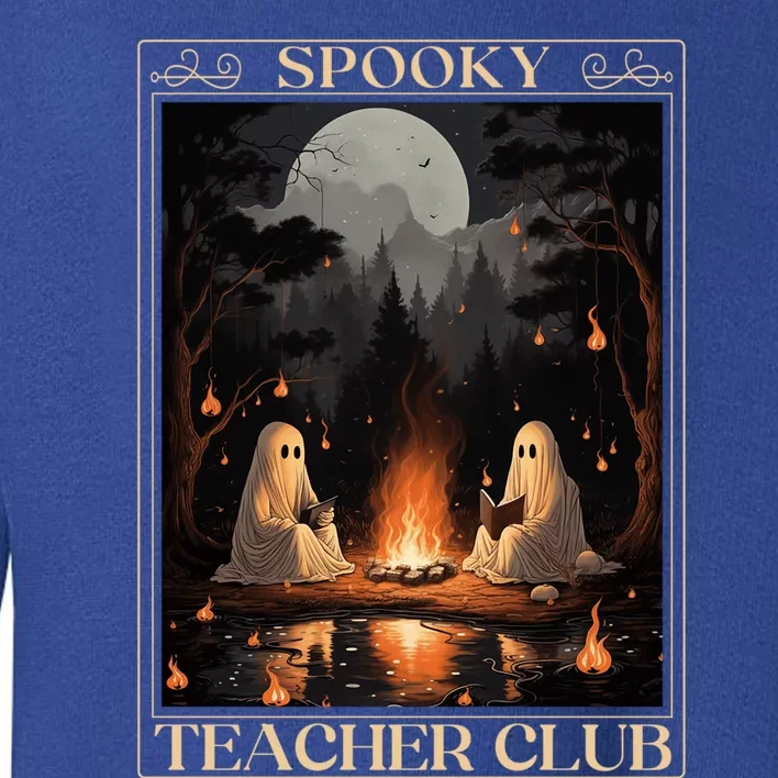 Spooky Teacher Club Halloween Ghost Reading Book Tarot Meaningful Gift Toddler Sweatshirt