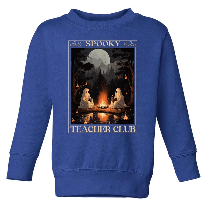 Spooky Teacher Club Halloween Ghost Reading Book Tarot Meaningful Gift Toddler Sweatshirt