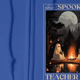 Spooky Teacher Club Halloween Ghost Reading Book Tarot Meaningful Gift Full Zip Hoodie