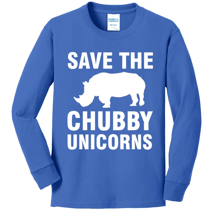 Save The Chubby Unicorns Gift Kids Long Sleeve Shirt