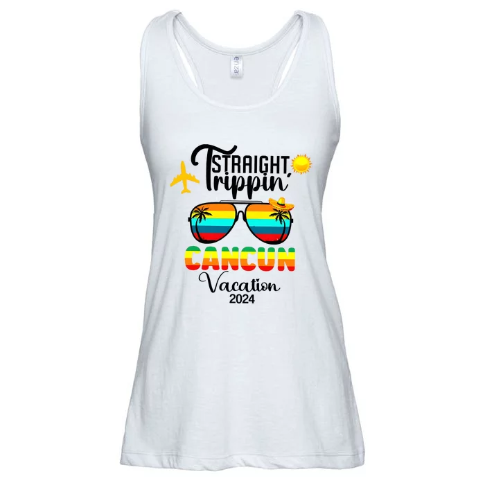 Straight Trippin Cancun Vacation 2024 Ladies Essential Flowy Tank