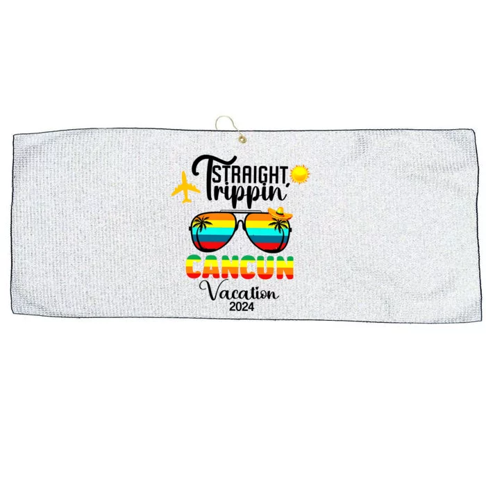 Straight Trippin Cancun Vacation 2024 Large Microfiber Waffle Golf Towel