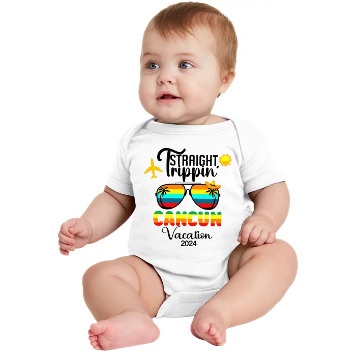 Straight Trippin Cancun Vacation 2024 Baby Bodysuit