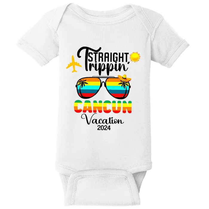 Straight Trippin Cancun Vacation 2024 Baby Bodysuit