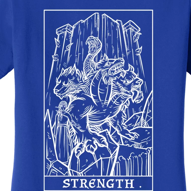 Strength Tarot Card Greek Mythology Halloween Cerberus Witch Gift Women's T-Shirt