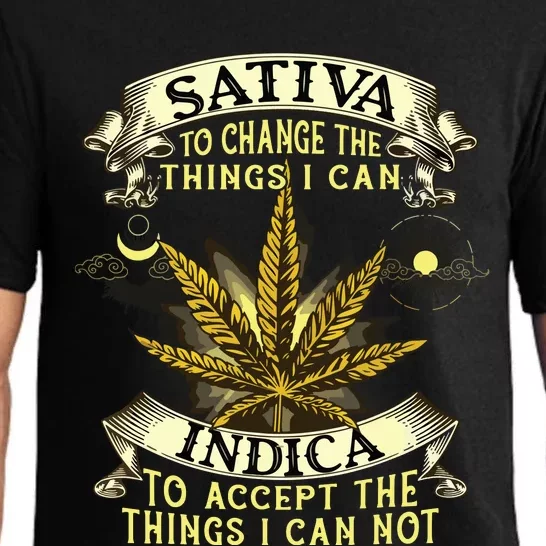 Sativa To Change The Things I Can Indica Cannabis Weed Leaf Pajama Set