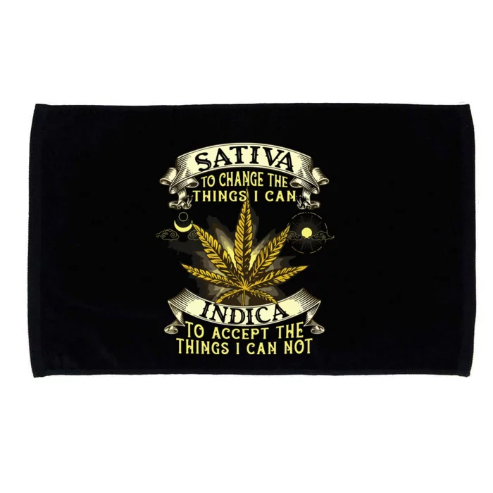 Sativa To Change The Things I Can Indica Cannabis Weed Leaf Microfiber Hand Towel