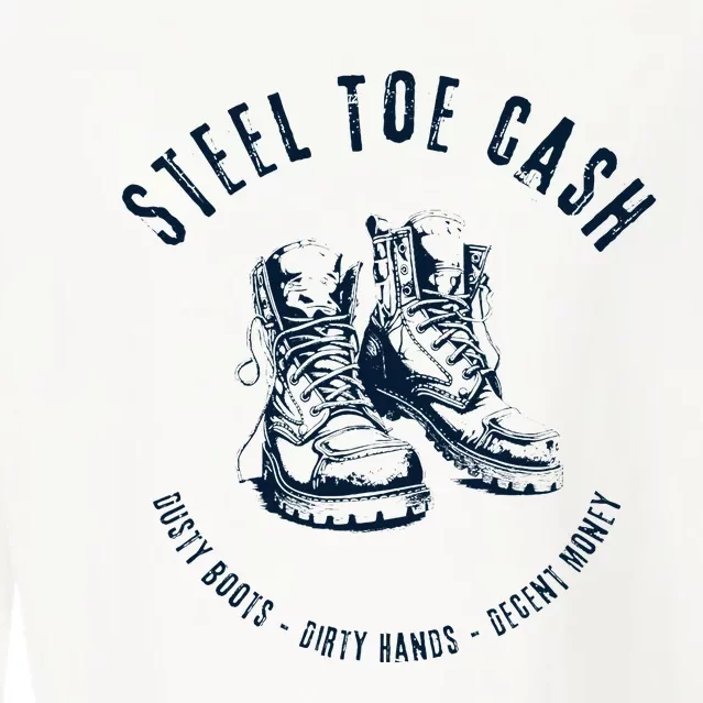 Steel Toe Cash Blue Collar American Workers Cropped Pullover Crew