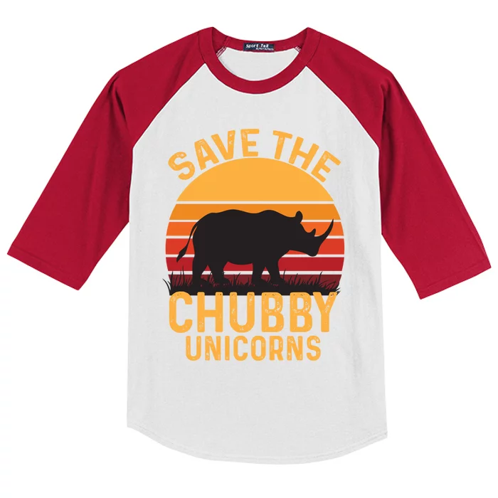 Save The Chubby Unicorns Gift Kids Colorblock Raglan Jersey