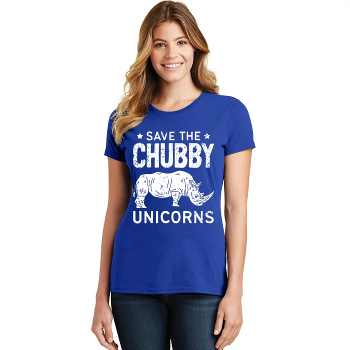 Save The Chubby Unicorns Gift Rhino Fat Unicorn Rhinoceros Cute Gift Women's T-Shirt