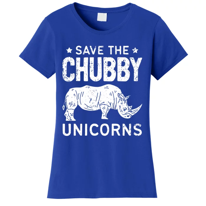 Save The Chubby Unicorns Gift Rhino Fat Unicorn Rhinoceros Cute Gift Women's T-Shirt