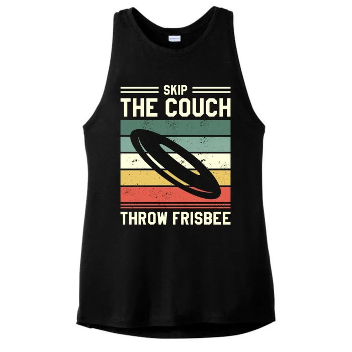 Skip The Couch Throw Frisbee Gift Ladies Tri-Blend Wicking Tank