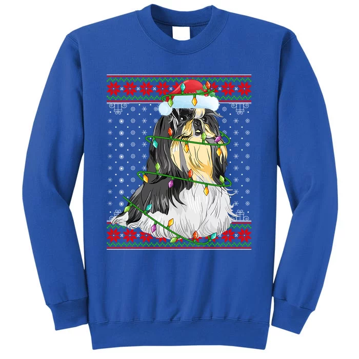 Shih Tzu Christmas Lights Ugly Sweater Shih Tzu Dog Xmas Funny Gift Tall Sweatshirt