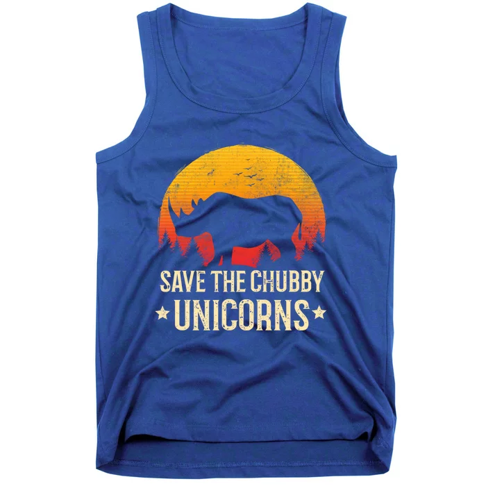 Save The Chubby Unicorns Cute Gift Retro Sunset Gift Tank Top