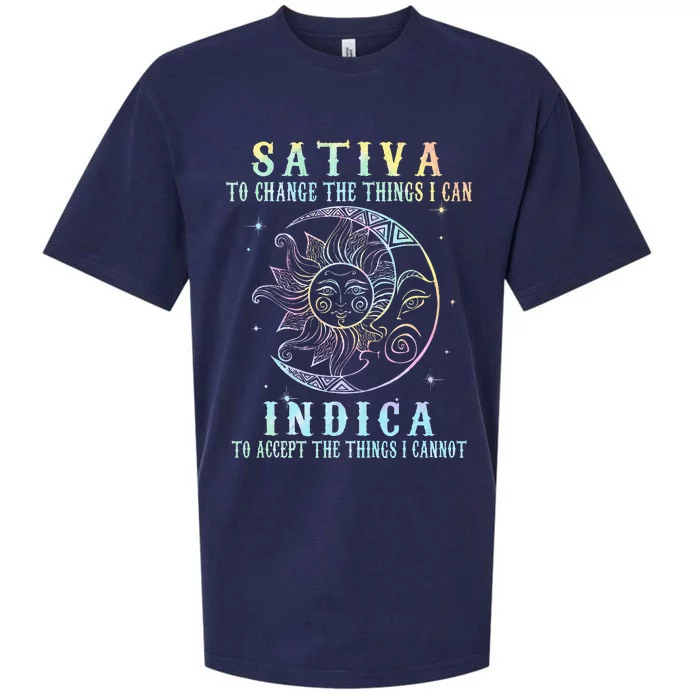 Sativa To Change The Things I Can Indica Cannabis W Sueded Cloud Jersey T-Shirt