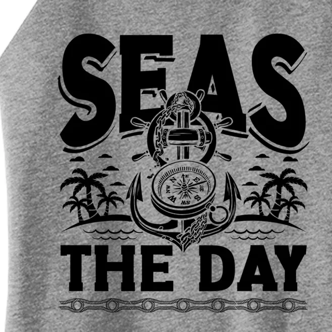 Seas The Day Sea Sailor Maritime Gift Women’s Perfect Tri Rocker Tank