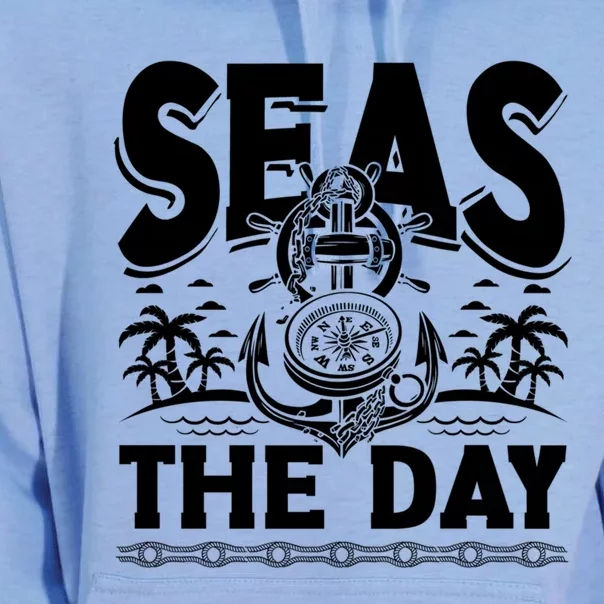 Seas The Day Sea Sailor Maritime Gift Unisex Surf Hoodie