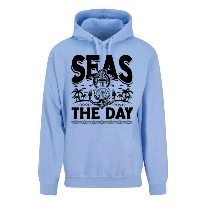 Seas The Day Sea Sailor Maritime Gift Unisex Surf Hoodie