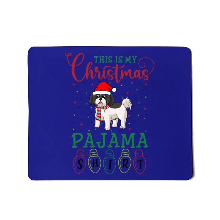 Shih Tzu Dog Xmas Light Funny This Is My Christmas Pajama Gift Mousepad