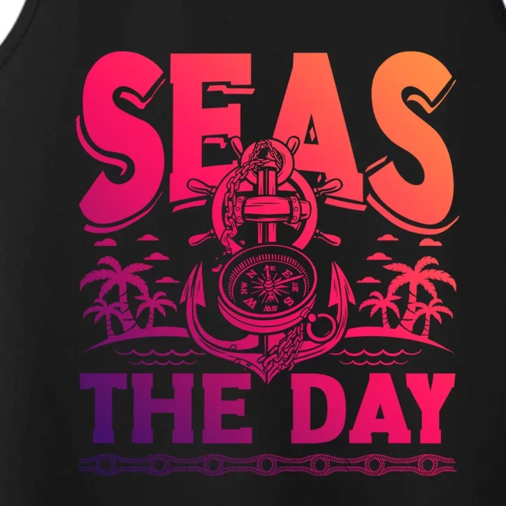 Seas The Day Sea Sailor Maritime Gift Performance Tank