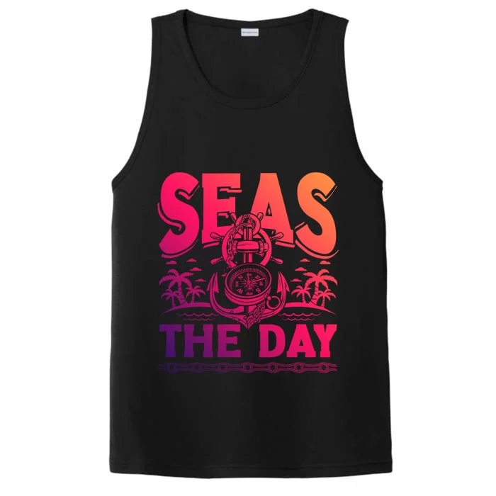 Seas The Day Sea Sailor Maritime Gift Performance Tank